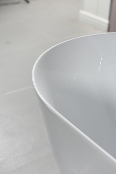 Erga Kaia, cada de sine stătătoare 160x75 cm + dop de scurgere, alb lucios, ERG-Kaia-160075-WH-WH