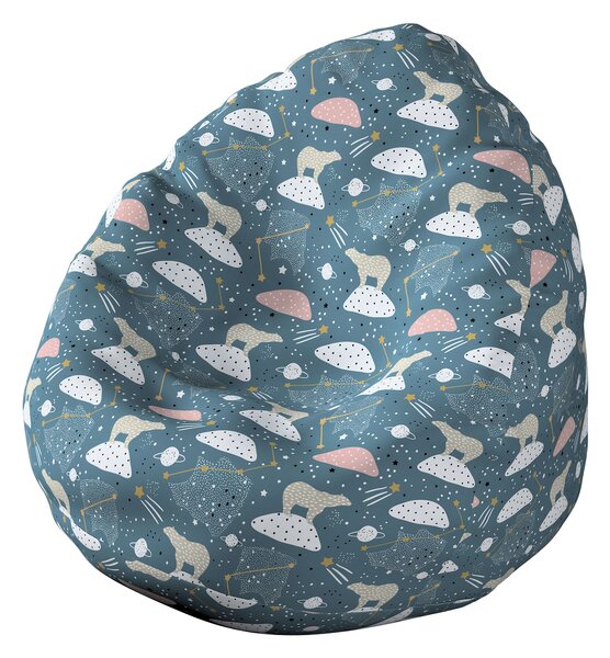 Fotoliu Beanbag culoare albastru Țesătură cu model