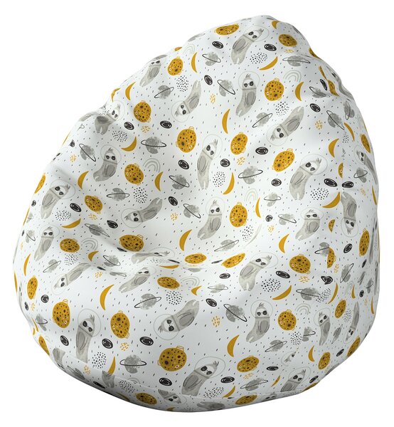 Fotoliu Beanbag culoare alb Țesătură cu model