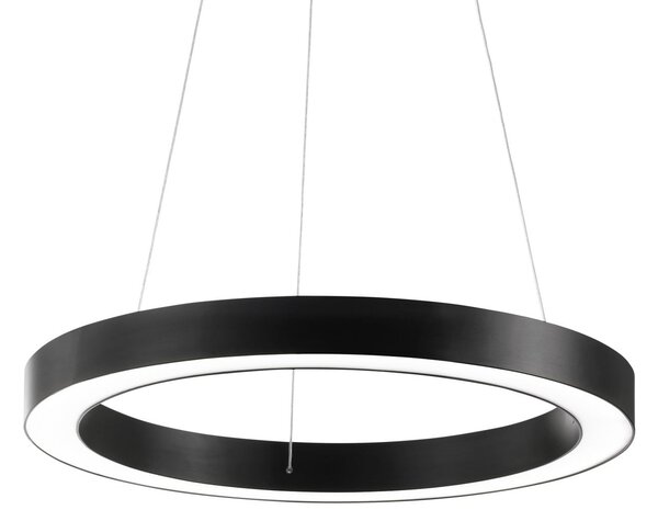 IDEAL LUX Lampă suspendată LED Ideal Lux Oracle, Ø 70 cm, negru, 3.000 K, Negru, Camera de zi / sufragerie, Aluminiu, Modern