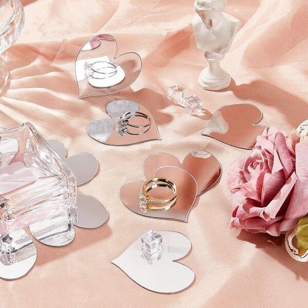 Set 100 Oglinzi Acrilice Autoadezive, Model INIMA , 4x4 cm, Silver - Ideale pentru decorarea peretilor