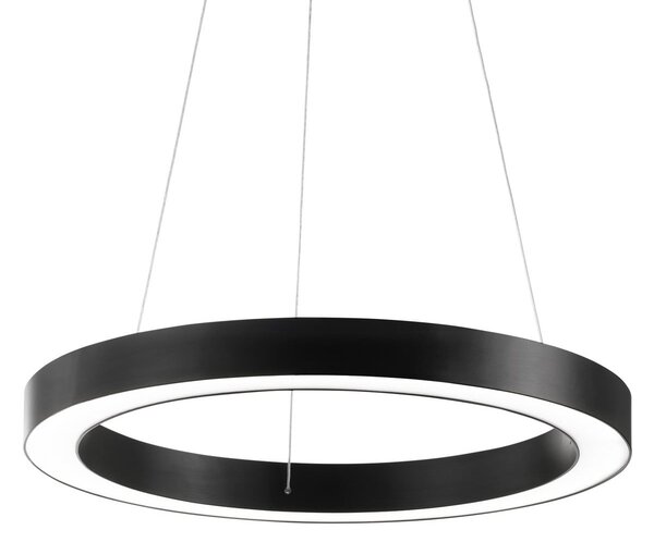 IDEAL LUX Lampă suspendată LED Ideal Lux Oracle, Ø 60 cm, negru, 3.000 K, Negru, Camera de zi / sufragerie, Aluminiu, Modern
