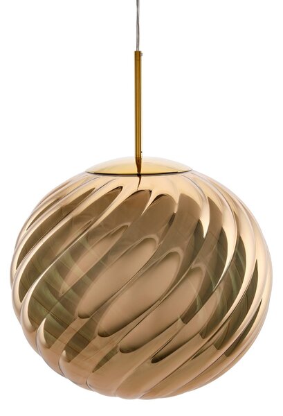 Tom Dixon Lampă suspendată LED Whirl, auriu, 45 cm, plastic, dimabil, reglabil, Auriu / Alamă, Camera de zi / sufragerie, Plastic, Design
