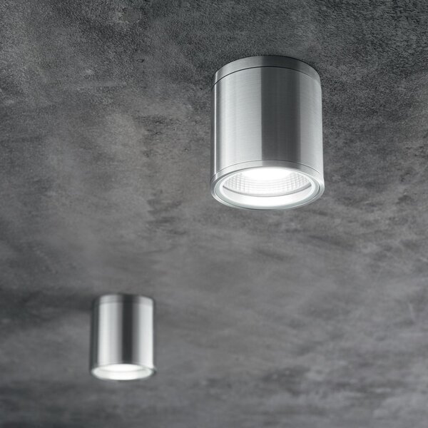 IDEAL LUX Ideal Lux Plafonieră Gun, gri aluminiu, IP44, GU10, reglabil, Metalic, Baie, Aluminiu