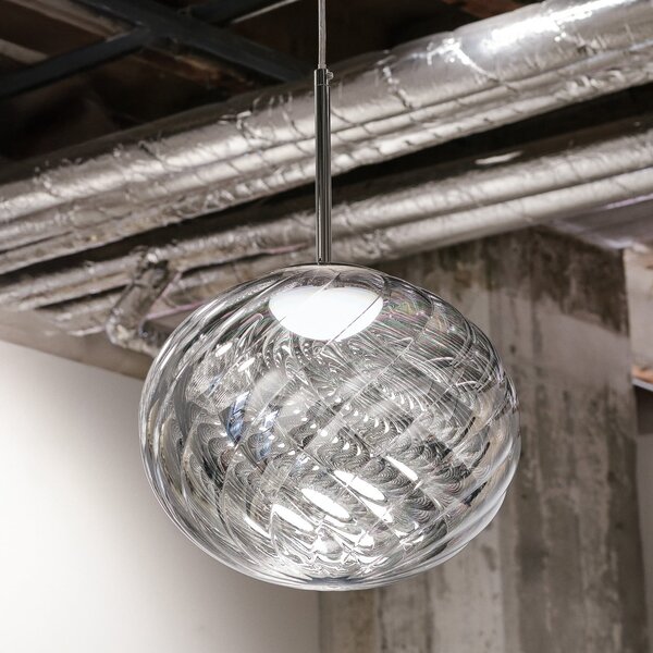 Tom Dixon Lampă suspendată LED Whirl de Dixon, argintiu, 30 cm, plastic, dimabil, reglabil, Metalic, Camera de zi / sufragerie, Plastic, Design