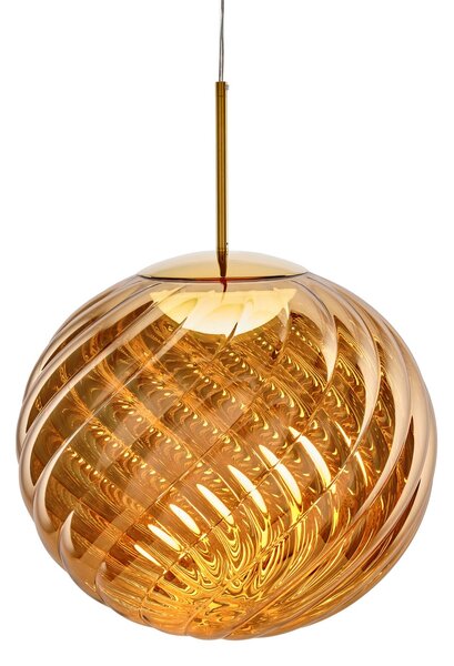Tom Dixon Lampă suspendată LED Whirl, auriu, 45 cm, plastic, dimabil, reglabil, Auriu / Alamă, Camera de zi / sufragerie, Plastic, Design