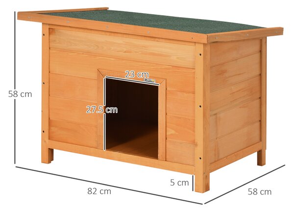 PawHut Cușcă pentru Câini Impermeabilă pentru Extern din Lemn de Brad, 82x58x58cm | Aosom Romania