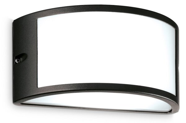 IDEAL LUX Ideal Lux Aplică pentru exterior Rex 1, negru, aluminiu, IP44, E27, reglabil, Negru, Aluminiu, Priză de perete sus / jos
