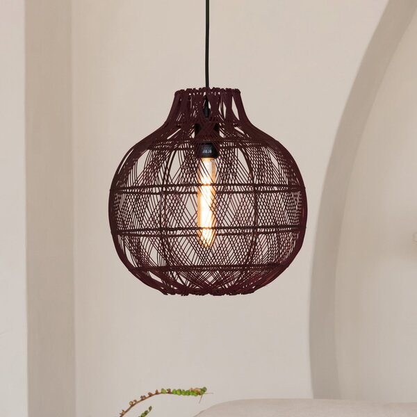 Good & Mojo GOOD MOJO Lampă suspendată Mendoza, roșu, Ø 35 cm, bambus, E27, reglabil, Roșu, Camera de zi / sufragerie, Bamboo, Design