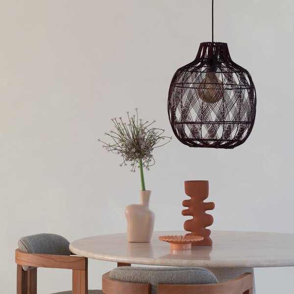 Good & Mojo GOOD MOJO Lampă suspendată Mendoza, roșu, Ø 40 cm, bambus, E27, reglabil, Roșu, Camera de zi / sufragerie, Bamboo, Design