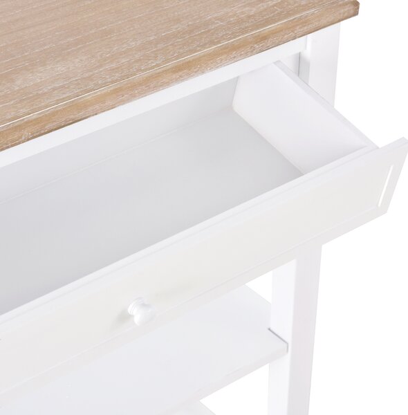 Masa multifunctionala pentru hol HOMCOM, cu sertar, lemn pin, 75.6x27.5x80.5cm, alb | Aosom Romania