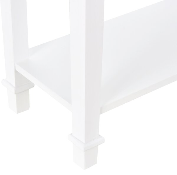 Masa multifunctionala pentru hol HOMCOM, cu sertar, lemn pin, 75.6x27.5x80.5cm, alb | Aosom Romania