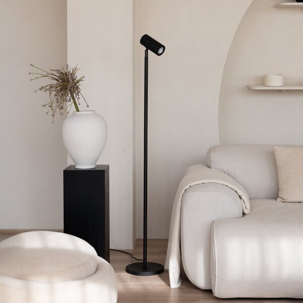 Good & Mojo GOOD MOJO Lampadar Java, negru, 141 cm, bambus, GU10, Negru, Camera de zi / sufragerie, Bamboo, Design