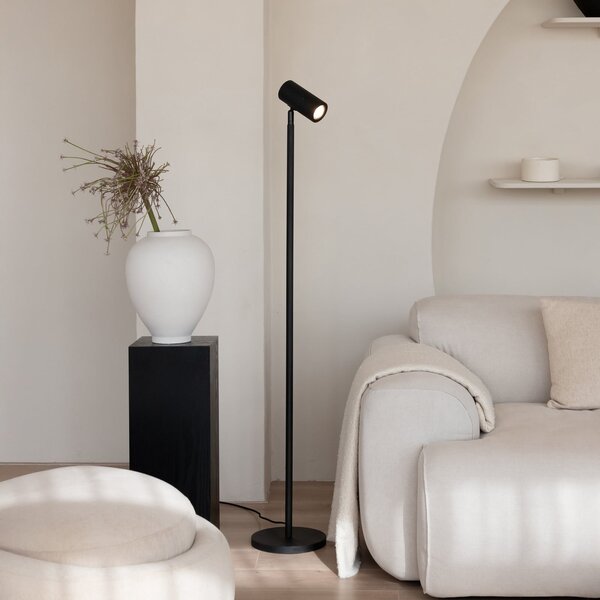 Good & Mojo GOOD MOJO Lampadar Java, negru, 141 cm, bambus, GU10, Negru, Camera de zi / sufragerie, Bamboo, Design