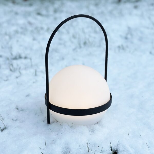 Dyberg Larsen Lampa solară LED Summer, alb/negru Înălțime 26 cm, reglabil, Negru, Metal, Design