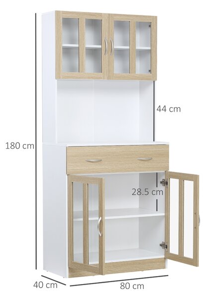 Bufet HOMCOM pentru Bucatarie, 180cm, Design Modern cu Usi Sertare Dulapuri, Spațiu Amplu de Depozitare | Aosom Romania