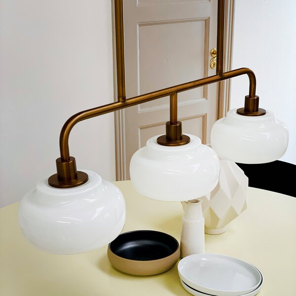 Dyberg Larsen Lampă suspendată Ossett, culoare bronz, lungime 80 cm, reglabil, Bronz / Alamă Veche, Camera de zi / sufragerie, Metal, Design