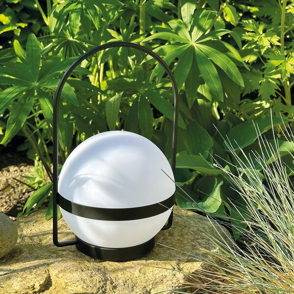 Dyberg Larsen Lampa solară LED Summer, alb/negru Înălțime 26 cm, reglabil, Negru, Metal, Design