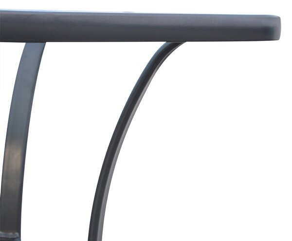 Outsunny Masă Pătrată pentru Grădină, Sticlă Termorezistentă, Design Modern, Negru, 68.5x68.5x84cm | Aosom Romania