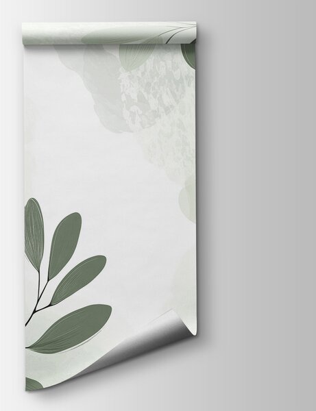 Fototapet Design floral alb și verde, Fototapet natură, Fototapet populare, w01451v2 - Tapeko.ro