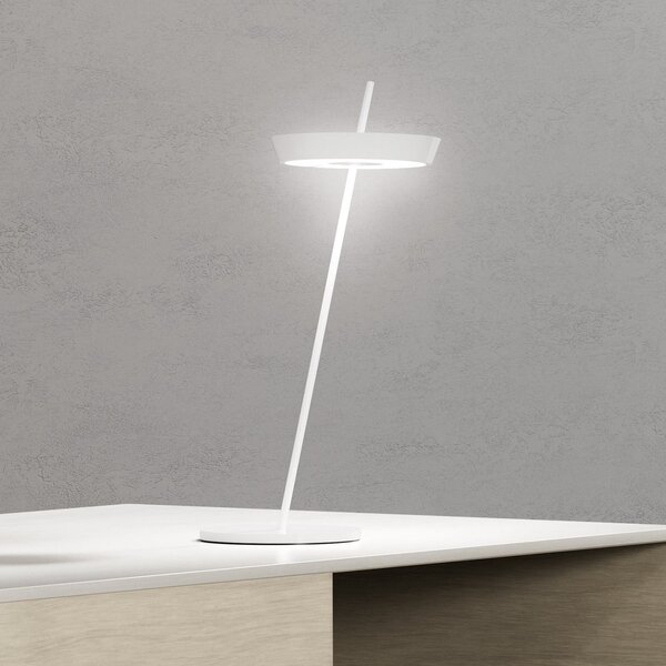 Sigor Lampa de masă cu LED și baterie reîncărcabilă Mahina, albă, înălțime 36 cm,, reglabil, Alb, Camera de zi / sufragerie, Aluminiu, Modern