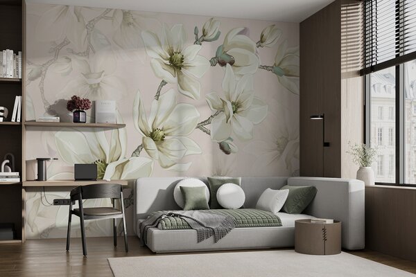 Fototapet Magnolii elegante care înfloresc primăvara, Populare fototapet, Populare fototapet, w00982v1 - Muralas.ro