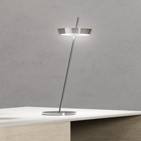 Sigor Lampă de masă cu LED și baterie reîncărcabilă Mahina, culoare crom, înălțime 36, reglabil, Metalic, Camera de zi / sufragerie, Aluminiu, Modern