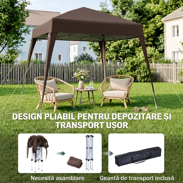 Outsunny Foisor Pliabil 2.4x2.4m, Foisor de Gradina Structura | Aosom Romania
