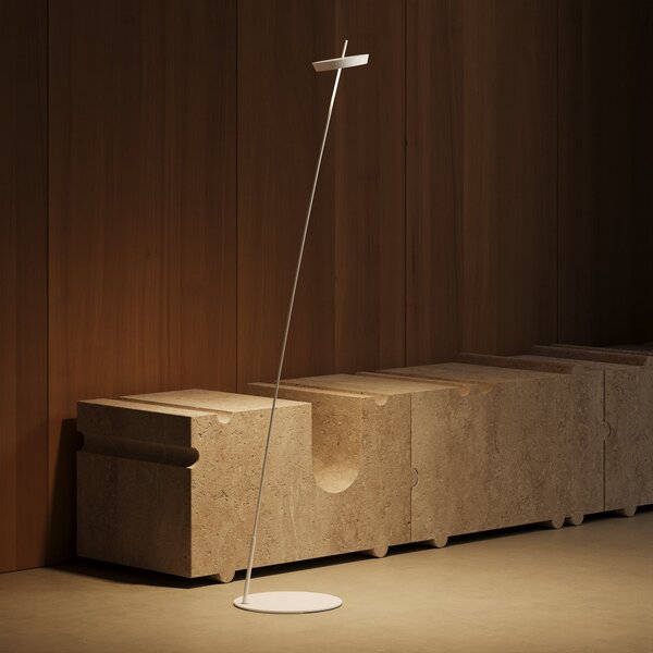 Sigor Lampadar LED cu baterie reîncărcabilă Mahina, alb, înălțime 130 cm, metal, CCT, reglabil, Alb, Camera de zi / sufragerie, Aluminiu, Modern