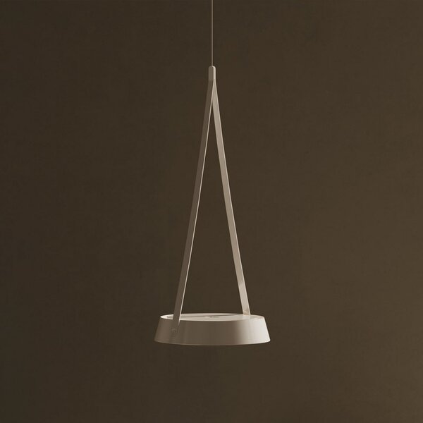 Sigor Lampă suspendată LED cu baterie Mahina, albă, Ø 17 cm, metal, CCT, reglabil, Alb, Camera de zi / sufragerie, Aluminiu, Modern