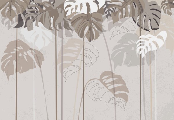 Fototapet Eleganță tropicală în tonuri neutre, Populare fototapet, Populare fototapet, w01454v1 - Muralas.ro