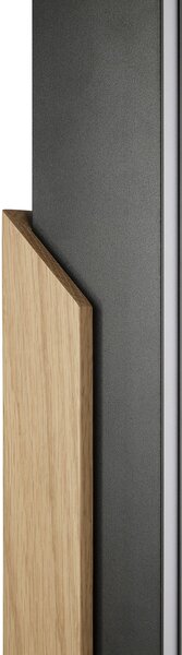 Brilliant Lampadar LED Arcus, negru/maro, înălțime 126 cm, metal/lemn, reglabil, Negru, Camera de zi / sufragerie, Metal