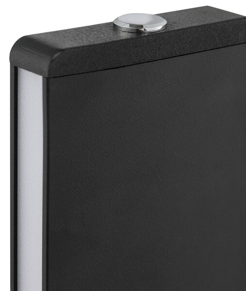 Brilliant Lampa de masă LED Arcus, negru/maro, înălțime 56 cm, metal/lemn, reglabil, Negru, Camera de zi / sufragerie, Metal