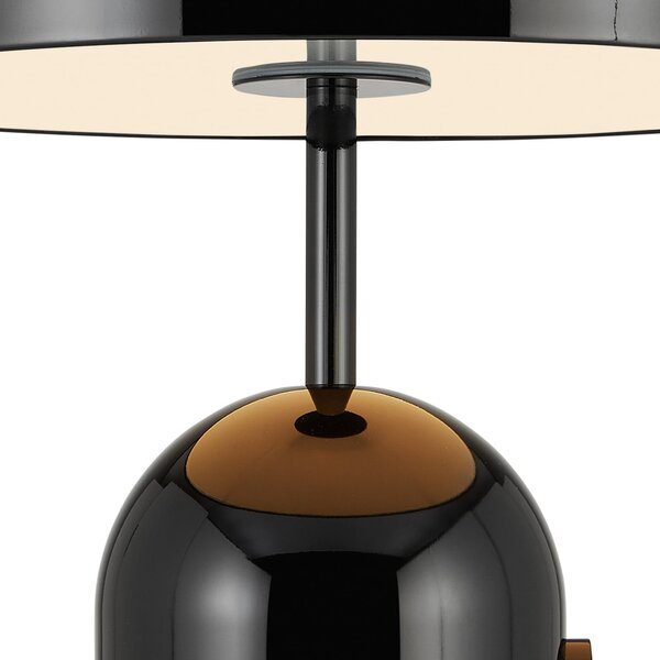 Tom Dixon Lampa de masă LED Bell, negru, înălțime 43 cm, dimabilă, reglabil, Negru, Camera de zi / sufragerie, Metal, Design