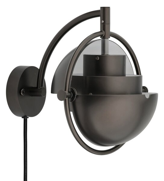 GUBI Gubi Aplică de perete Multi-Lite, negru-cupru, metal, reglabil, Negru, Camera de zi / sufragerie, Alamă, Design