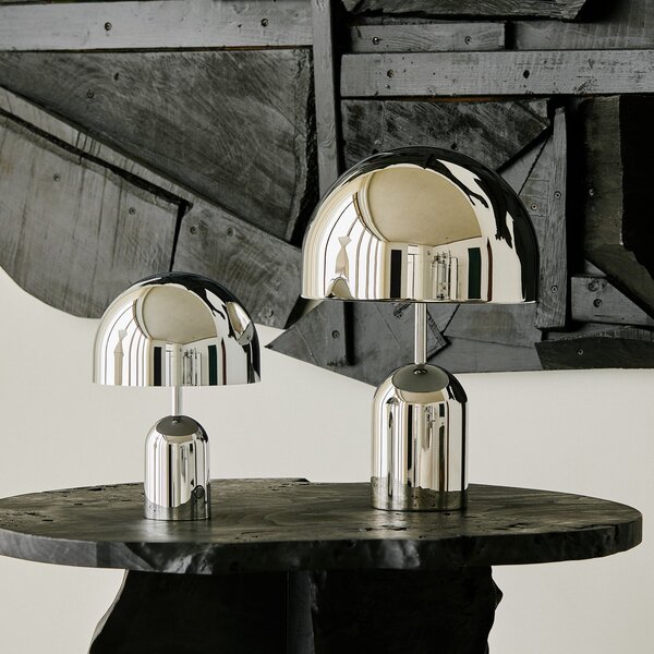 Lampă de masă Tom Dixon, Bell, reglabil, Metalic, Camera de zi, Metal, Design