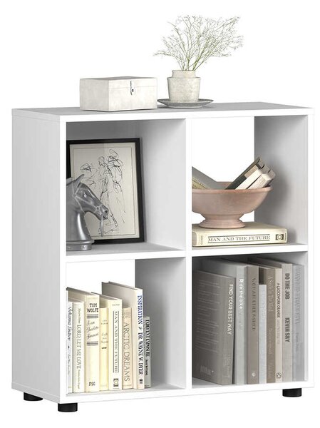 Biblioteca Joasa Adore Cubic, Alb - Stejar, 70x72x30 cm