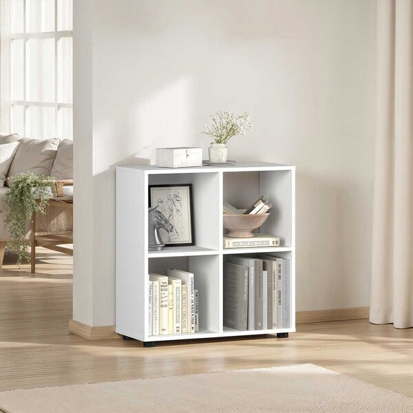 Biblioteca Joasa Adore Cubic, Alb - Stejar, 70x72x30 cm