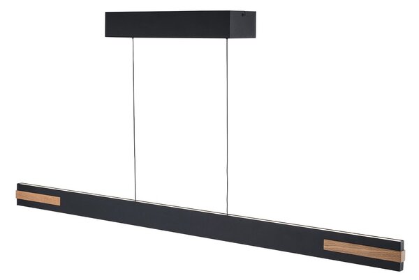 Brilliant Lampă suspendată LED Streamline, lungime 130 cm, negru, metal, reglabil, Negru, Camera de zi / sufragerie, Metal, Modern