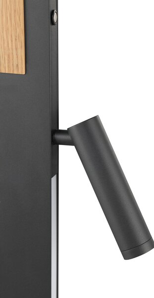 Brilliant Lampadar LED Streamline, înălțime 145 cm, negru, lumină de citit, reglabil, Negru, Camera de zi / sufragerie, Metal, Modern
