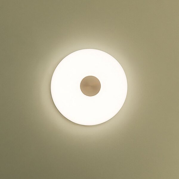 Northern Aplică de perete LED Glint, Ø 36 cm, sticlă, alb opal, reglabil, Alb, Camera de zi / sufragerie, Sticlă, Design