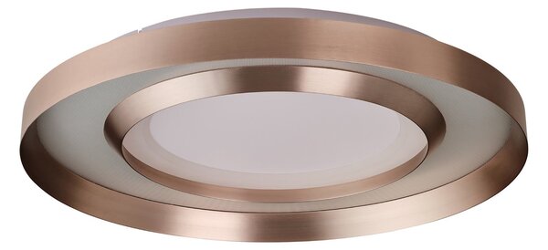 Brilliant Plafonieră LED Onix, Ø 60 cm, auriu roz, metal, reglabil, Auriu / Alamă, Camera de zi / sufragerie, Aluminiu, Modern