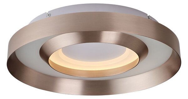 Brilliant Plafonieră LED Onix, Ø 40 cm, auriu roz, metal, reglabil, Auriu / Alamă, Camera de zi / sufragerie, Aluminiu, Modern