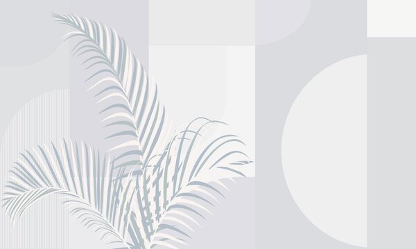 Fototapet Design elegant, cu accente inspirate de frunze de palmier, Fototapet tropice, Fototapet populare, w01501v2 - Tapeko.ro