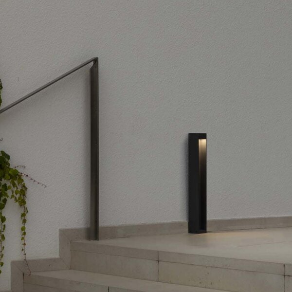 FARO BARCELONA Lampă cu soclu LED Cerler, antracit, 60 cm, metal, IP65, CCT, Gri, Aluminiu, Modern