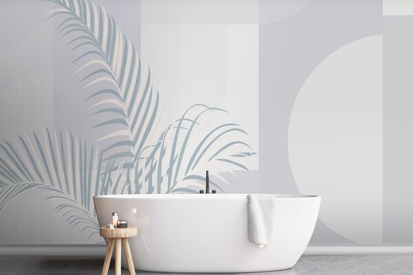 Fototapet Design elegant, cu accente inspirate de frunze de palmier, Fototapet tropice, Fototapet populare, w01501v2 - Tapeko.ro
