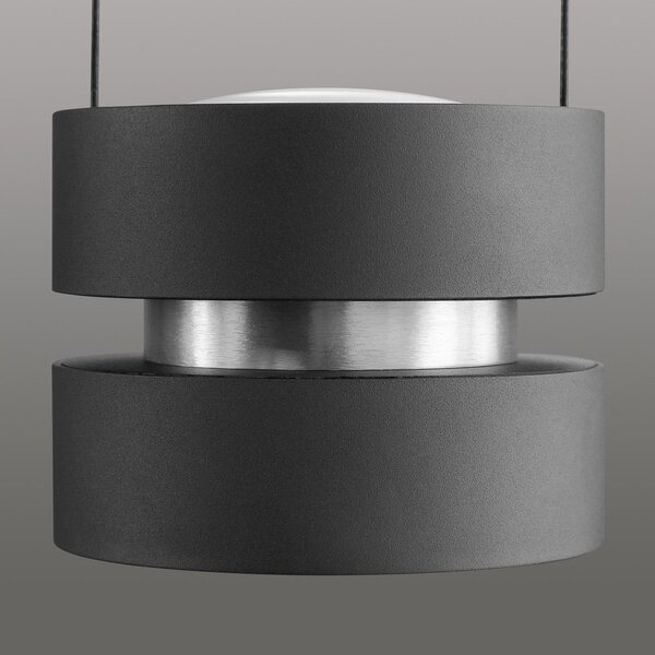 Brilliant Lampă suspendată LED Glow-Sphere, lungime 112 cm, negru, metal, reglabil, Negru, Camera de zi / sufragerie, Aluminiu, Modern