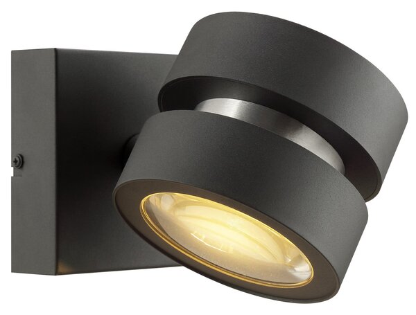 Brilliant Aplică de perete LED Glow-Sphere, negru, Ø 13 cm, metal, 2 becuri., reglabil, Negru, Camera de zi / sufragerie, Aluminiu, Modern