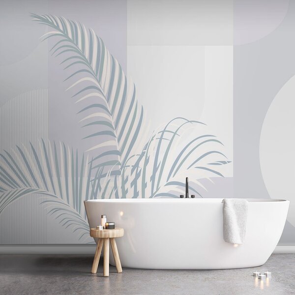Fototapet Design elegant, cu accente inspirate de frunze de palmier, Fototapet tropice, Fototapet populare, w01501v2 - Tapeko.ro