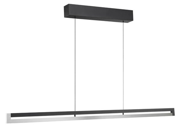 Brilliant Lampă suspendată LED Pulse, lungime 120 cm, negru, metal, reglabil, Negru, Camera de zi / sufragerie, Metal, Modern